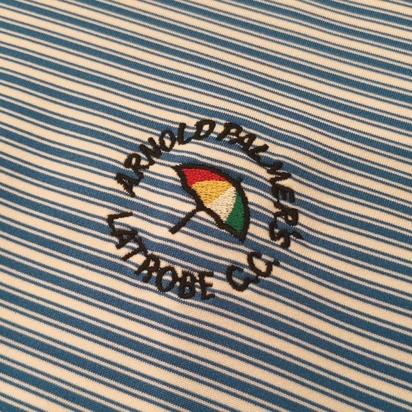 ⛳NWOT Fairway & Greene Arnold Palmer's Latrobe Country Club Striped Polo Shirt - Picture 4 of 6